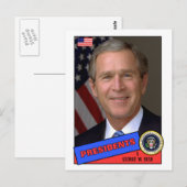 Postale Carte de base-ball George W. Bush (Devant / Derrière)