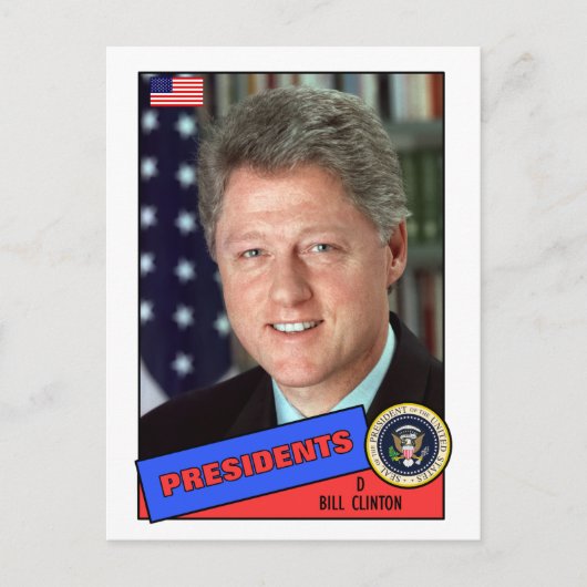 Postale Carte de baseball de Bill Clinton (Devant)