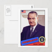 Postale Carte de baseball Lyndon B. Johnson (Devant / Derrière)