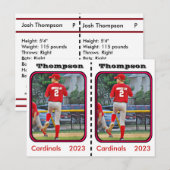 Postale Carte de baseball personnalisable (Devant / Derrière)