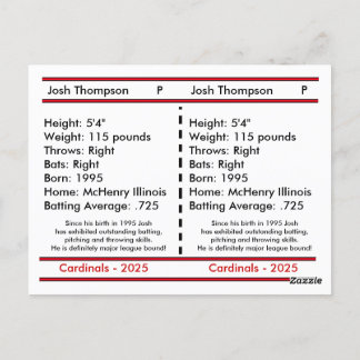 Postale Carte de baseball personnalisée unique