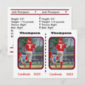 Postale Carte de baseball personnalisée unique (Devant / Derrière)