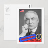 Postale Carte de baseball Warren G. Harding (Devant / Derrière)