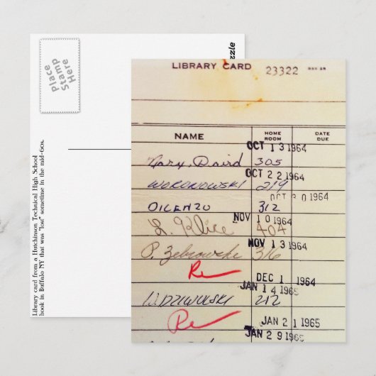 Postale Carte de bibliothèque 23322 (Devant / Derrière)