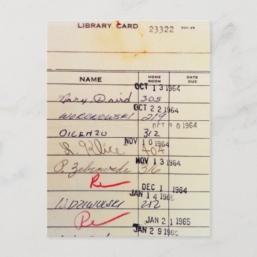 Postale Carte de bibliothèque 23322 (Devant)