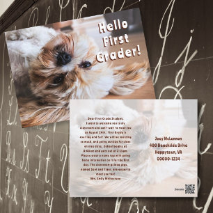 Postale Carte de bienvenue aux élèves en classe Chiot