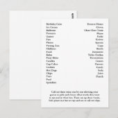 Postale Carte de Bingo Anniversaire Fête Appel Out Mots (Devant / Derrière)