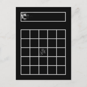 Postale Carte de Bingo écrite Mis XV Argent Noir