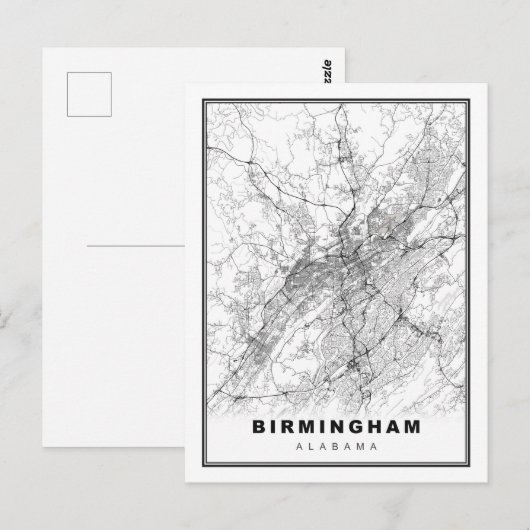 Postale Carte de Birmingham (Devant / Derrière)