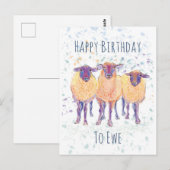 Postale Carte de Bon Anniversaire à Toi (Devant / Derrière)