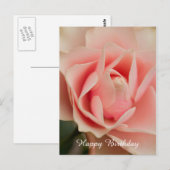 Postale Carte de Bon Anniversaire Rose (Devant / Derrière)
