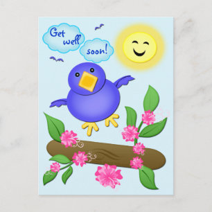 Postale Carte de Bonheur d'Oiseau Bleu personnalisée