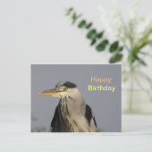 Postale Carte de bonne fête avec Héron Cendré (Debout devant)