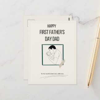 Postale Carte de Bonne Fête des Pères pour la première foi
