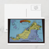 Postale Carte de Bornéo, Malaisie (Devant / Derrière)