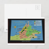 Postale Carte de Bornéo, Malaisie (Devant / Derrière)
