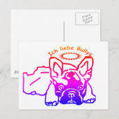 Postale Carte de bouledogue français (Devant / Derrière)