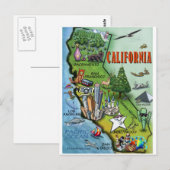 Postale Carte de Californie (Devant / Derrière)