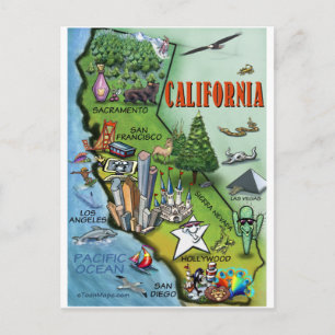 Postale Carte de Californie