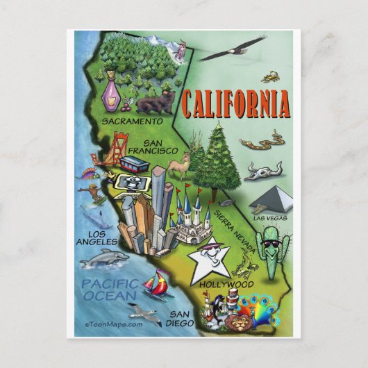 Postale Carte de Californie (Devant)