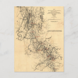 Postale Carte de campagne de la guerre civile Atlanta 1er