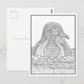 Postale Carte de canard en bois noir et blanc (Devant / Derrière)