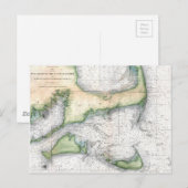 Postale Carte de Cap Cod, Nantucket, Martha's Vineyard (Devant / Derrière)