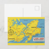 Postale Carte de Cape Ann Massachusetts (Devant / Derrière)