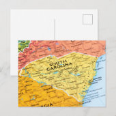 Postale Carte de Caroline du Sud (Devant / Derrière)