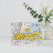 Postale Carte de carte marine de clé ouest (Debout devant)