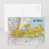 Postale Carte de carte marine de clé ouest (Devant / Derrière)