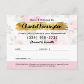 Postale Carte de certificat cadeau Rose couleur rose pâle (Dos)