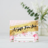 Postale Carte de certificat cadeau Rose couleur rose pâle (Debout devant)