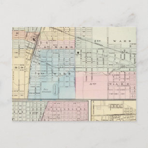 Postale Carte de Champaign, Urbana, Mattoon et Charleston