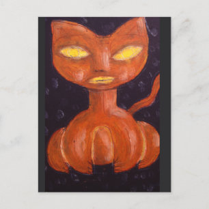 Postale Carte de chat citrouille de Denis Gaston Art