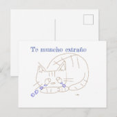 Postale carte de chat déchiré (Devant / Derrière)
