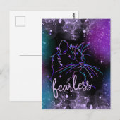 Postale Carte de chat Galaxy sans peur (Devant / Derrière)