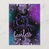 Carte de chat Galaxy sans peur