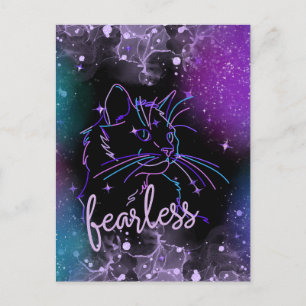 Postale Carte de chat Galaxy sans peur