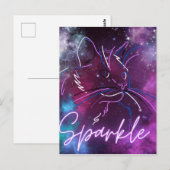 Postale Carte de chat Galaxy "Sparkle" (Devant / Derrière)