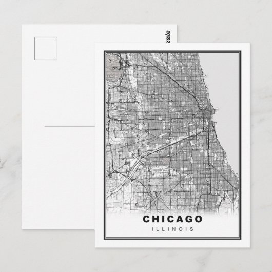 Postale Carte de Chicago (Devant / Derrière)