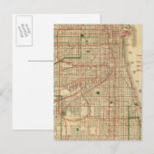 Postale Carte de Chicago par Blanchard (Devant / Derrière)