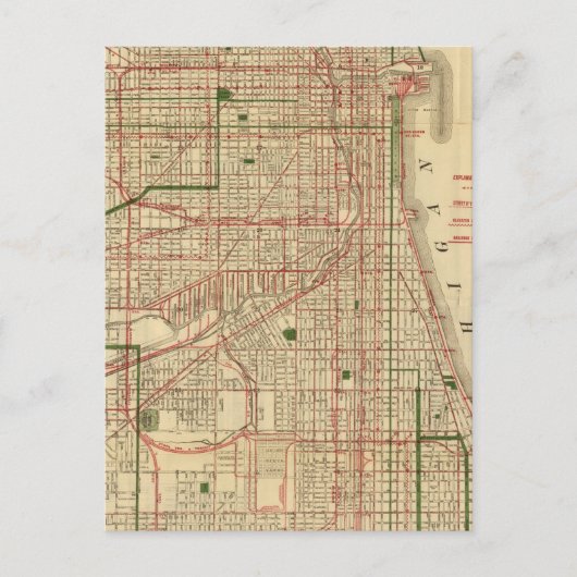 Postale Carte de Chicago par Blanchard (Devant)