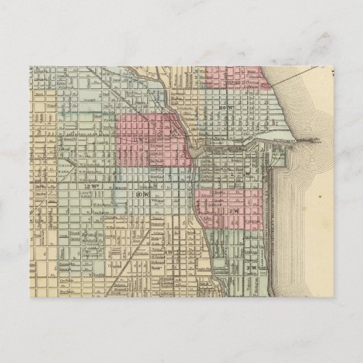 Postale Carte de Chicago par Mitchell (Devant)