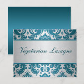 Postale Carte de choix Buffet Argent Turquoise Damas (Devant / Derrière)