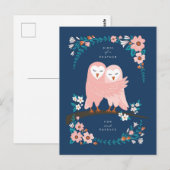 Postale Carte de Chouette d'amour (Devant / Derrière)