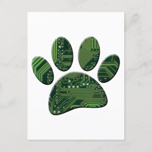 Postale Carte de circuit Pawprint Dog Art