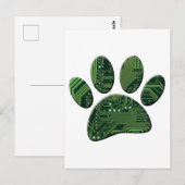 Postale Carte de circuit Pawprint Dog Art (Devant / Derrière)