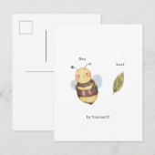 Postale Carte de citation de feuille d'abeille mignonne Cr (Devant / Derrière)