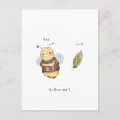 Postale Carte de citation de feuille d'abeille mignonne Cr (Devant)